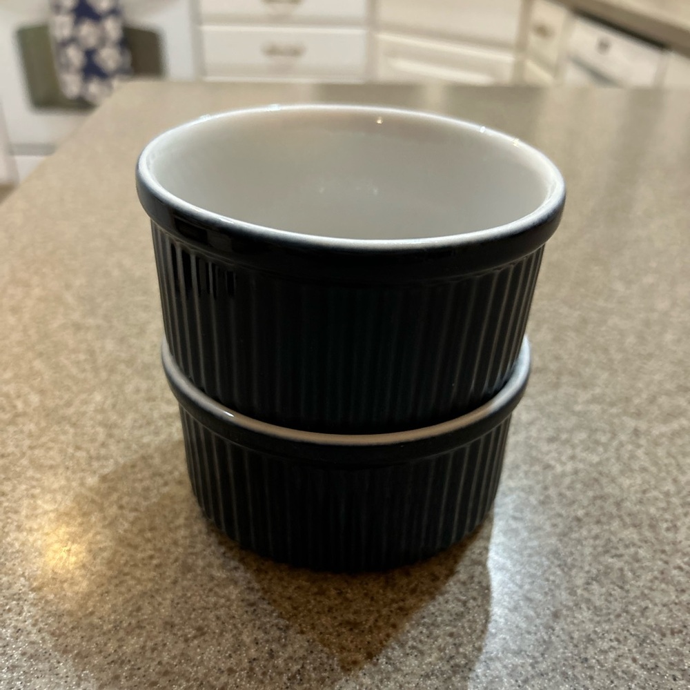 Dansk Bistro 2 Christianshavn Blue Ribbed Ramekins | Good condition